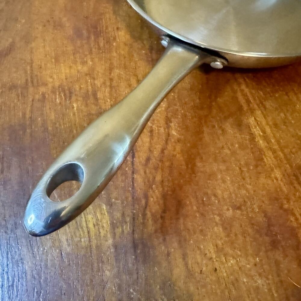 Gourmet Belgique 9.5” Copper Bottom Fry Pan Stainless Steel Skillet - Picture 2 of 5
